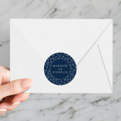 Sticker Rond Mariage naval botanique moderne