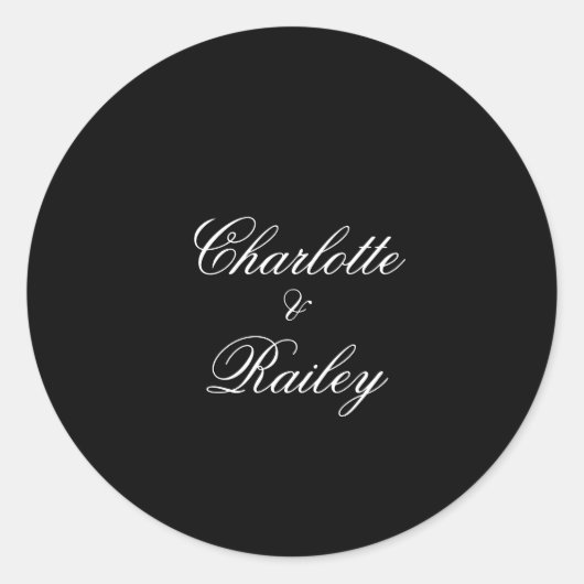 Sticker Rond Mariage noir et blanc (Devant)