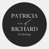 Sticker Rond Mariage noir et blanc (Devant)