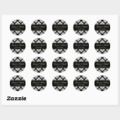 Sticker Rond Mariage noir et blanc Damak (Feuille)