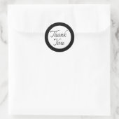 Sticker Rond Mariage noir et blanc Merci / Business / Party (Sac)