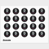 Sticker Rond Mariage noir Rose Sombre (Feuille)