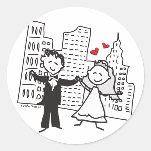 Sticker Rond Mariage NYC (Devant)