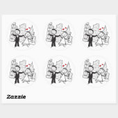 Sticker Rond Mariage NYC (Feuille)