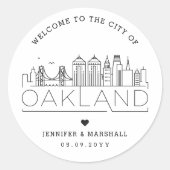 Sticker Rond Mariage Oakland | Bienvenue Favoriser (Devant)