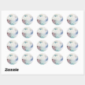 Sticker Rond Mariage Ocean Splash Sea Watercolor Reef (Feuille)