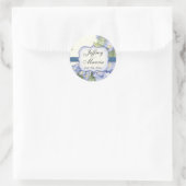 Sticker Rond Mariage officiel bleu Hydrangea Bracket Floral (Sac)