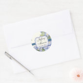 Sticker Rond Mariage officiel bleu Hydrangea Bracket Floral (Enveloppe)