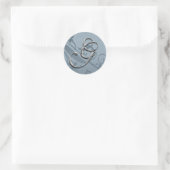 Sticker Rond Mariage officiel en argent Monogramme G Sceau (Sac)