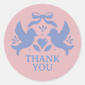 Sticker Rond Mariage Oiseaux Amour (Devant)