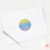 Sticker Rond Mariage Ombre arc-en-ciel bleu rose (Enveloppe)