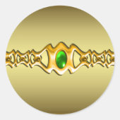 Sticker Rond Mariage or et émeraude (Devant)