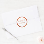 Sticker Rond Mariage orange de cuivre blanc moderne (Enveloppe)