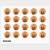 Sticker Rond Mariage orange profond (Feuille)