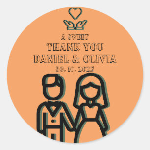 Sticker Rond Mariage orange profond