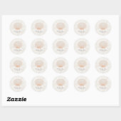 Sticker Rond Mariage Orange Rustique Seashell (Feuille)