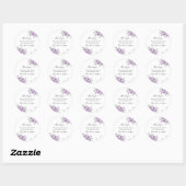 Sticker rond Mariage orchidée Merci classique (Feuille)