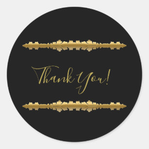 Sticker Rond Mariage Ornemental Luxueux et Élégant en Or
