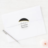 Sticker Rond Mariage Paillettes Noir Or Sublime (Enveloppe)