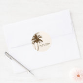 Sticker Rond Mariage Palm Trees (Enveloppe)