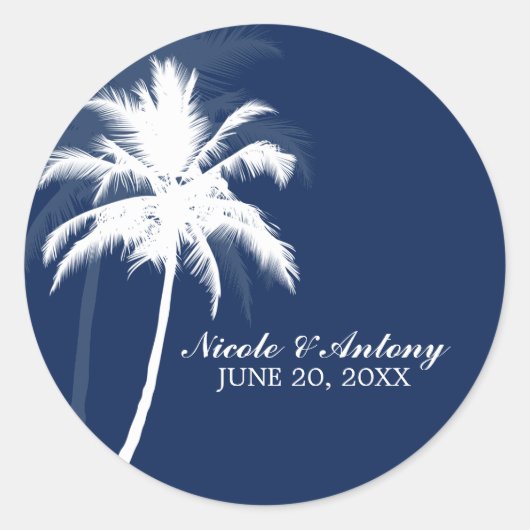 Sticker Rond Mariage Palm Trees (Devant)