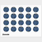 Sticker Rond Mariage Palms Leaf Navy et Gold Beach (Feuille)