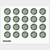 Sticker Rond Mariage Paon (Feuille)