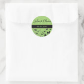 Sticker Rond mariage papillon finale verte (Sac)