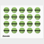 Sticker Rond mariage papillon vert (Feuille)