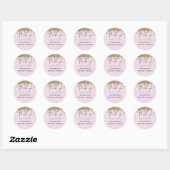 Sticker Rond MARIAGE Parties scintillant or rose BUDGET (Feuille)