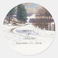 Mariage paysage de neige aquarelle