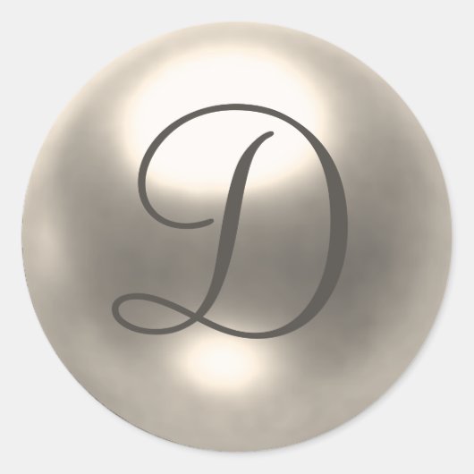 Sticker Rond Mariage Pearl D monogramme (Devant)