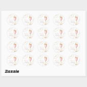Sticker Rond Mariage Pearl et Prosecco (Feuille)
