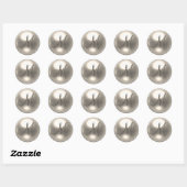Sticker Rond Mariage Pearl M monogramme (Feuille)