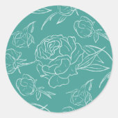 Sticker Rond Mariage Peony Elegance (Devant)