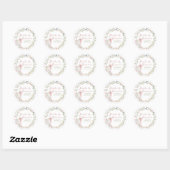 Sticker Rond Mariage Perles et Prosecco : Shower de Mariée (Feuille)