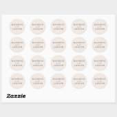 Sticker Rond Mariage personnalisé à la crème élégante (Feuille)