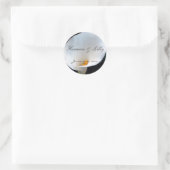 Sticker Rond Mariage personnalisé à l'orchidée blanche (Sac)