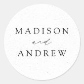 Sticker Rond Mariage personnalisé blanc et noir (Devant)