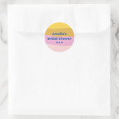 Sticker Rond Mariage personnalisé bleu rose jaune mignon et lud (Sac)