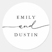 Sticker Rond Mariage personnalisé de script moderne (Devant)