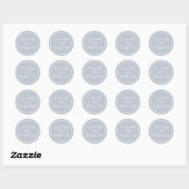 Sticker Rond Mariage personnalisé Dove Grey et White (Feuille)