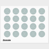 Sticker Rond Mariage personnalisé Dusty Sage (Feuille)