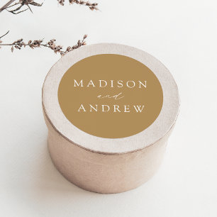 Sticker Rond Mariage personnalisé Elegant Or moderne
