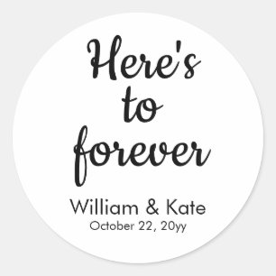 Sticker Rond Mariage personnalisé Favor Treat Bag Elégant Chic