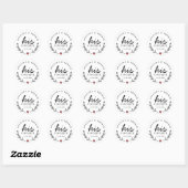 Sticker Rond Mariage Personnalisé Favoriser Son Favori  (Feuille)