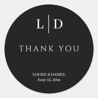 Sticker Rond Mariage personnalisé minimal et simple