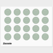 Sticker Rond Mariage personnalisé minimal et simple (Feuille)