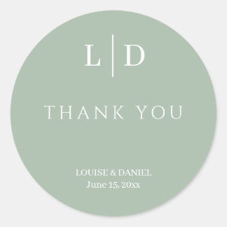 Sticker Rond Mariage personnalisé minimal et simple