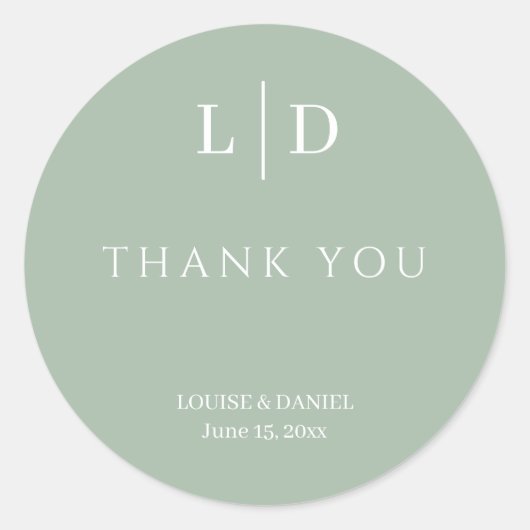 Sticker Rond Mariage personnalisé minimal et simple (Devant)